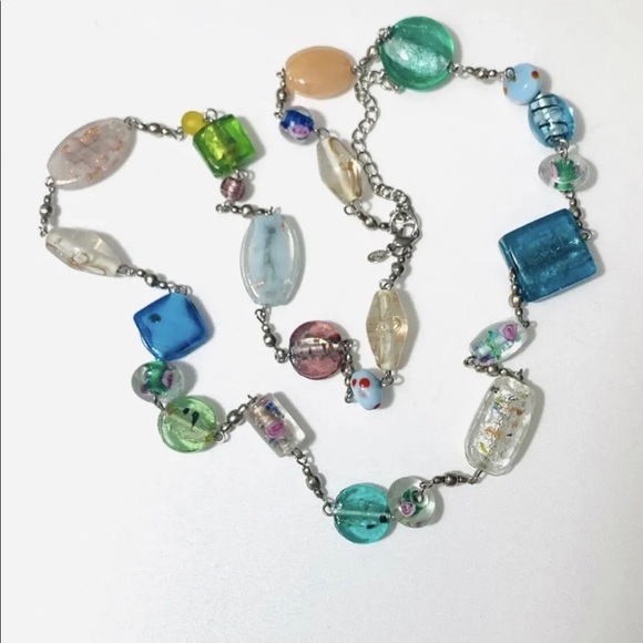 Premier Designs "Venetian" Murano Glass Artisan Glass Bead Statement Necklace - Picture 11 of 13